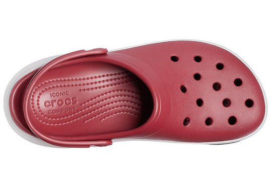 Crocsband Full Force Thick Sole Sandals Red White 206122-6RU Crocsband Full Force Thick Sole Sandals Red White 206122-6RU